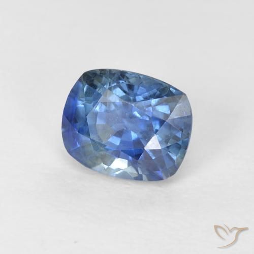 Zafiro Azul natural de 0.81 ct, Forma Cojín, VVS-VS
