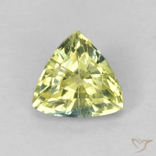 0.44ct Natural Verde amarillento Zafiro, Trillón, VS