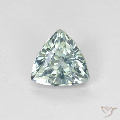 0.65ct Natural Verde azulado claro Zafiro, Trillón, VS