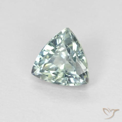 Zafiro Verde azulado claro natural de 0.65 ct, Trillón, VS
