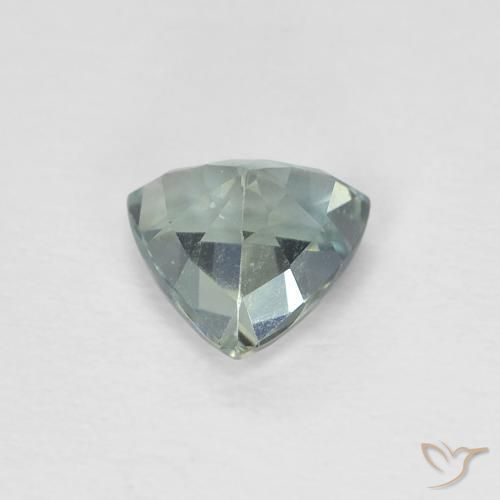 Zafiro Verde azulado claro natural de 0.65 ct, Trillón, VS