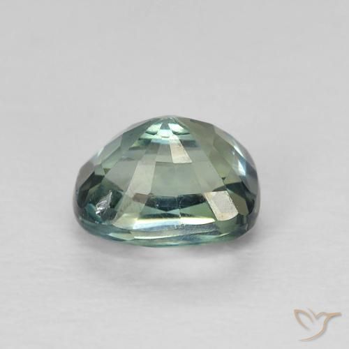 Zafiro Verde azulado claro natural de 0.86 ct, Forma Cojín, VS