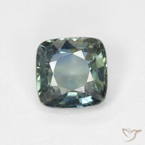 0.61ct Natural Verde azulado Zafiro, Forma Cojín, VVS-VS