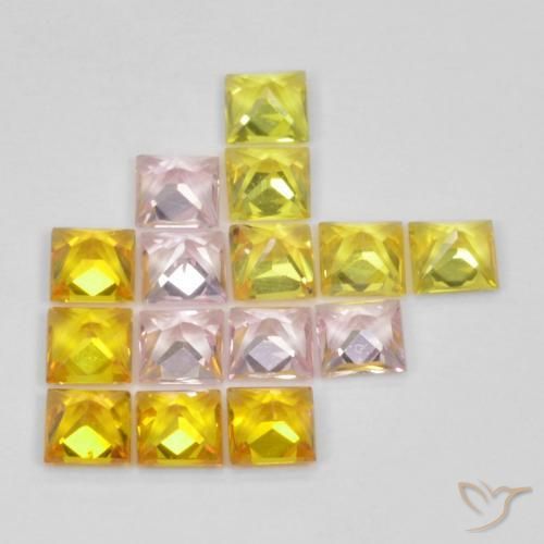 Gemas de Zafiro Multicolor natural de 2.28 ct, Cuadrado, VS