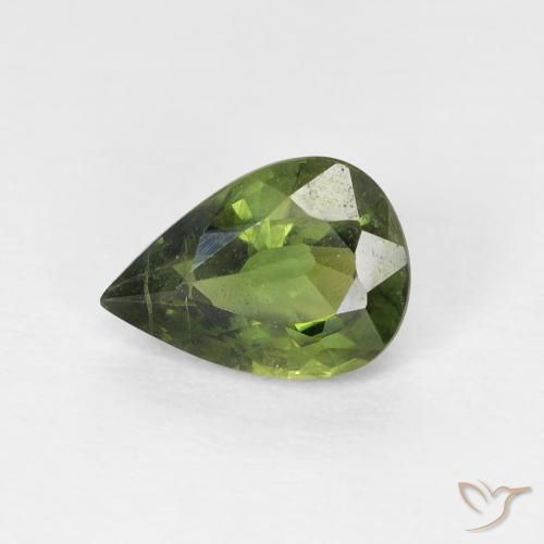 0.97ct Natural Medium Light Green Zafiro, En forma de pera, VS