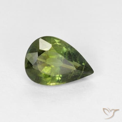 Zafiro Medium Light Green natural de 0.97 ct, En forma de pera, VS