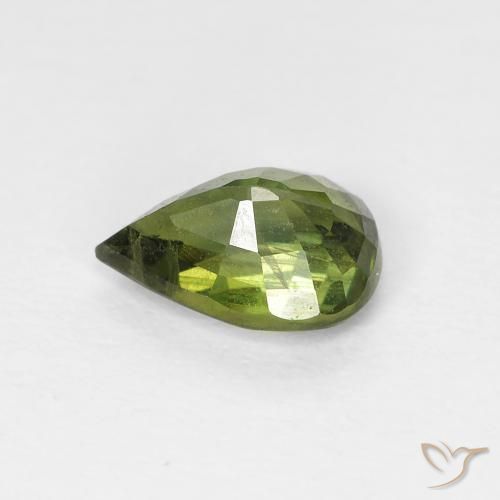 Zafiro Medium Light Green natural de 0.97 ct, En forma de pera, VS
