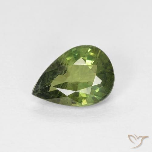 0.88ct Natural Verde oscuro Zafiro, En forma de pera, VS-SI