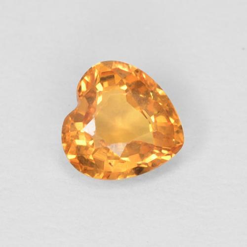 Zafiro Naranja claro natural de 0.38 ct, Forma de corazón, VVS-VS