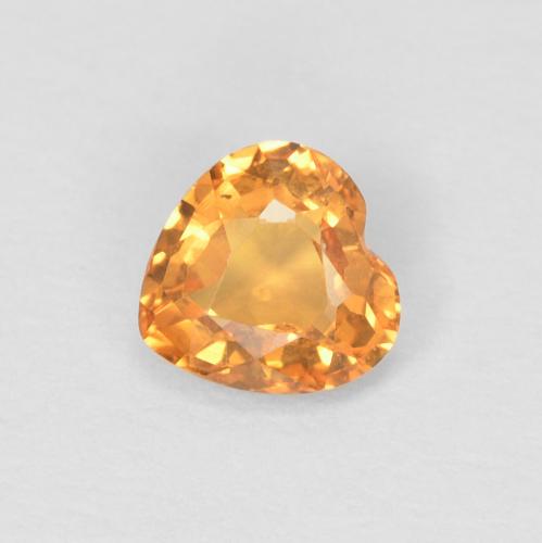 Zafiro Naranja claro natural de 0.38 ct, Forma de corazón, VVS-VS
