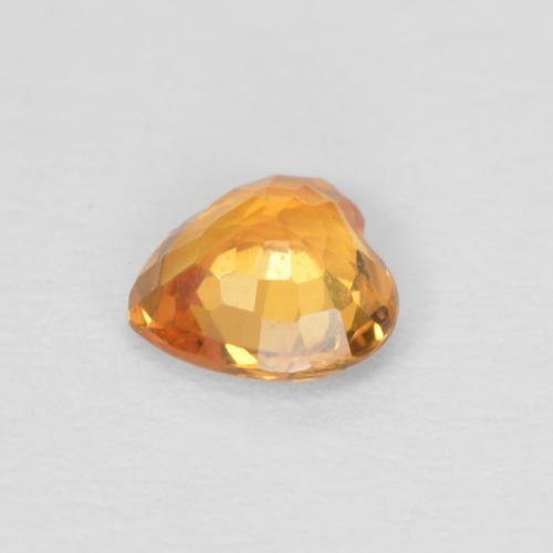 Zafiro Naranja claro natural de 0.38 ct, Forma de corazón, VVS-VS