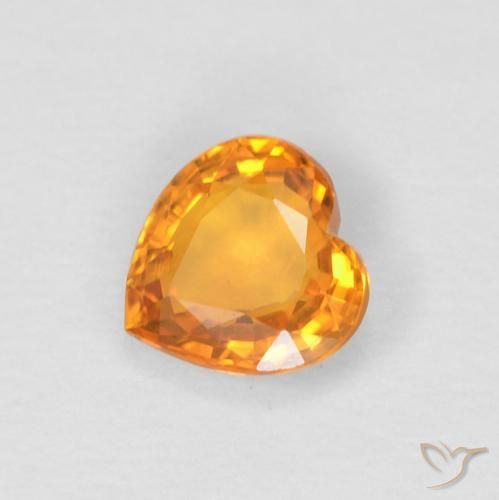 0.43ct Natural Naranja claro Zafiro, Corazón, VVS-VS