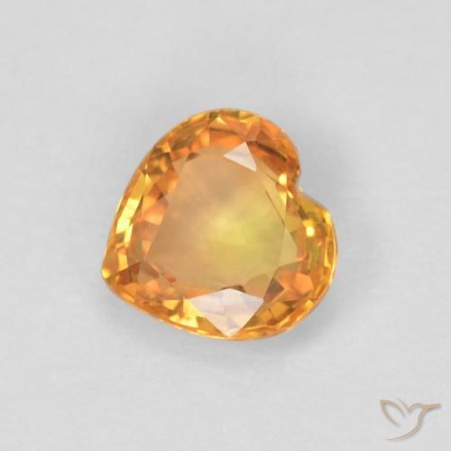 0.46ct Natural Naranja intenso Zafiro, Corazón, VVS-VS