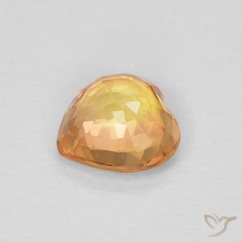 Zafiro Naranja intenso natural de 0.46 ct, Corazón, VVS-VS