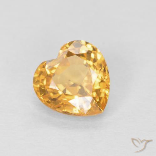 0.49ct Natural Naranja medio Zafiro, Corazón, VVS-VS