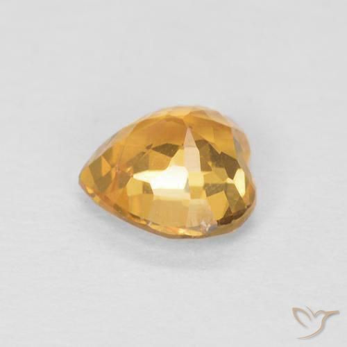 Zafiro Naranja medio natural de 0.49 ct, Corazón, VVS-VS