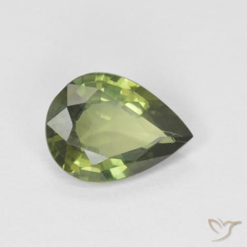 1.18ct Natural Verde bosque Zafiro, En forma de pera, VS