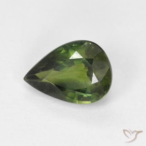 1.03ct Natural Verde bosque Zafiro, En forma de pera, VS