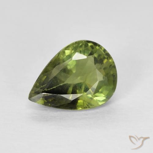 0.97ct Natural Medium Dark-Green Zafiro, En forma de pera, VS