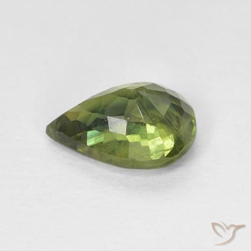 Zafiro Medium Dark-Green natural de 0.97 ct, En forma de pera, VS