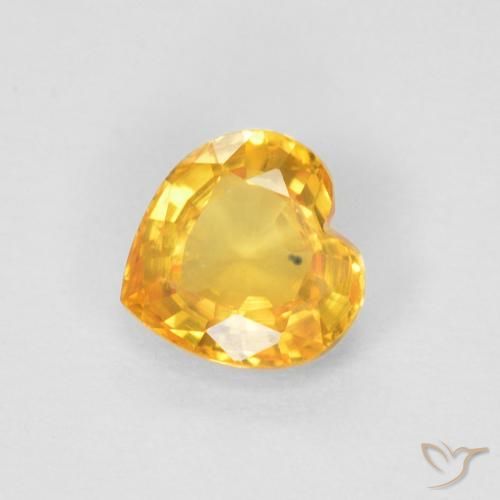 0.47ct Natural Dorado medio Zafiro, Corazón, VVS-VS