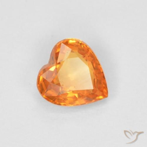 0.47ct Natural Naranja rojizo Zafiro, Corazón, VVS
