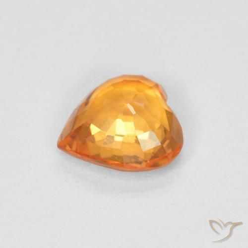 Zafiro Naranja rojizo natural de 0.47 ct, Corazón, VVS