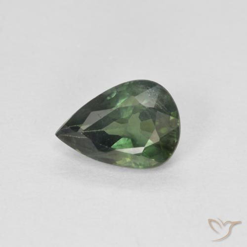 0.88ct Natural Verde bosque Zafiro, En forma de pera, VS-SI