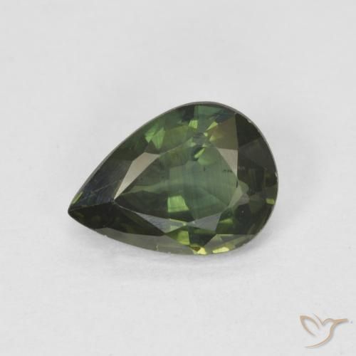 0.89ct Natural Verde medio Zafiro, En forma de pera, VS
