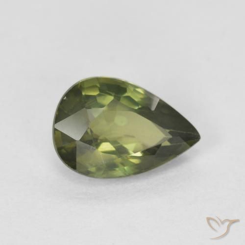 0.85ct Natural Verde bosque cálido Zafiro, En forma de pera, VVS-VS