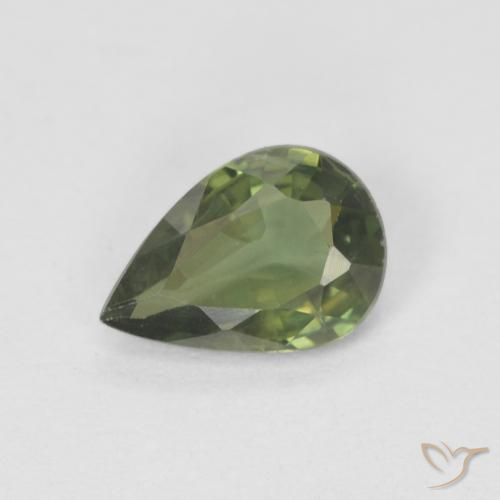 0.71ct Natural Verde bosque cálido Zafiro, En forma de pera, VS