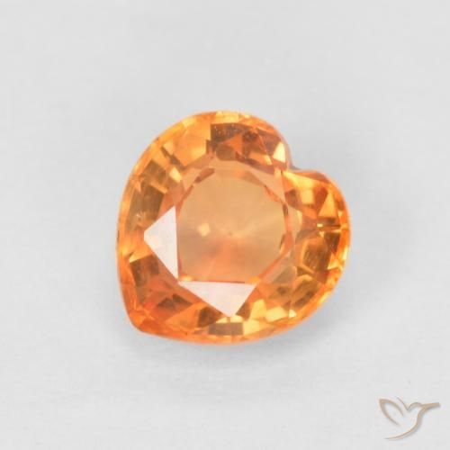 0.54ct Natural Naranja claro Zafiro, Corazón, VVS