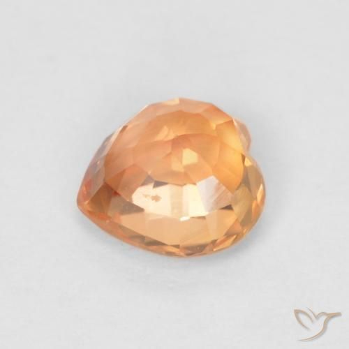Zafiro Naranja claro natural de 0.54 ct, Corazón, VVS