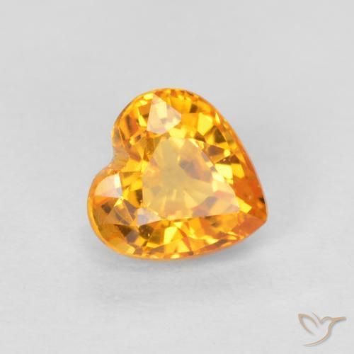 0.51ct Natural Naranja albaricoque Zafiro, Corazón, VS