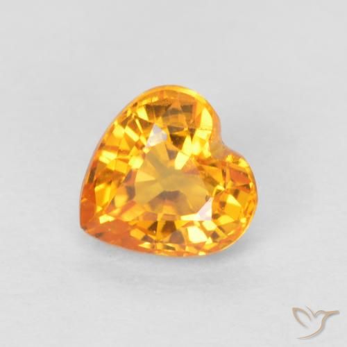 Zafiro Naranja albaricoque natural de 0.51 ct, Corazón, VS
