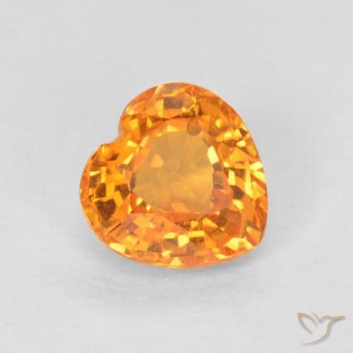 0.53ct Natural Naranja claro Zafiro, Corazón, VS