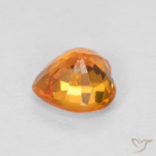 Zafiro Naranja claro natural de 0.53 ct, Corazón, VS