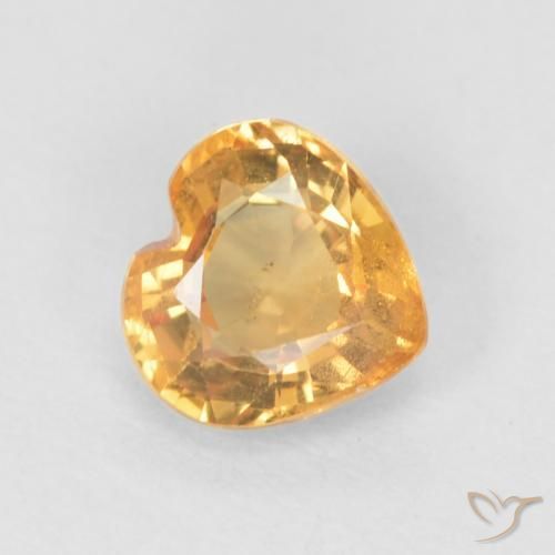 0.55ct Natural Naranja medio Zafiro, Corazón, VS