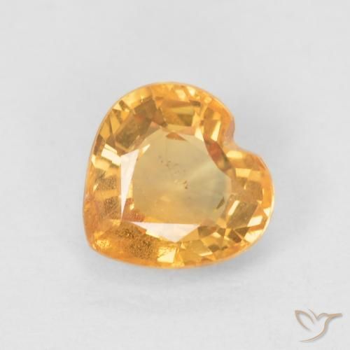Zafiro Naranja medio natural de 0.55 ct, Corazón, VS