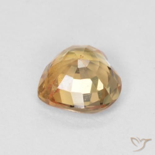 Zafiro Naranja medio natural de 0.55 ct, Corazón, VS
