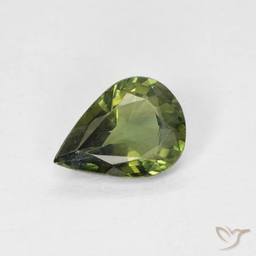 0.69ct Natural Verde amarillento Zafiro, En forma de pera, VS