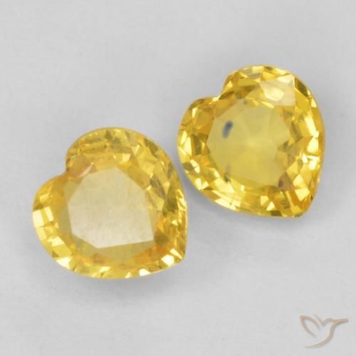 Gemas de Zafiro Naranja dorado natural de 0.78 ct, Corazón, VS