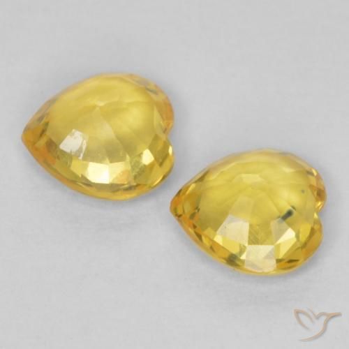 Gemas de Zafiro Naranja dorado natural de 0.78 ct, Corazón, VS