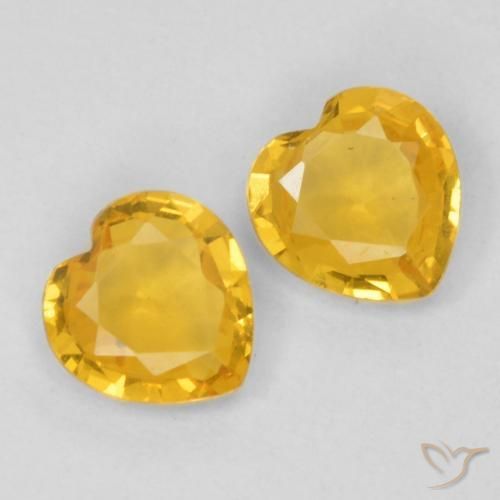 0.69ctw Natural Dorado medio Zafiro, Corazón, VVS-VS