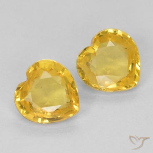 0.78ctw Natural Dorado Zafiro, Corazón, VVS-VS