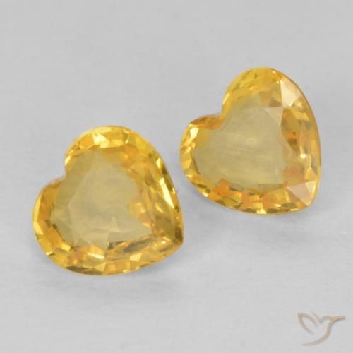 0.73ctw Natural Dorado-naranja claro Zafiro, Corazón, VVS-VS