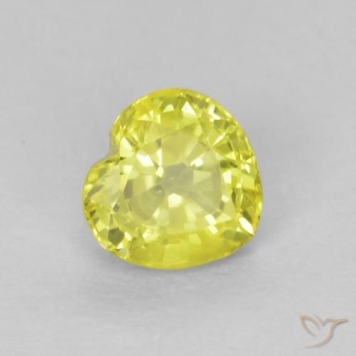 0.51ct Natural Amarillo claro Zafiro, Corazón, VS