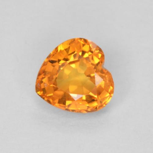 Zafiro Naranja albaricoque natural de 0.42 ct, Forma de corazón, VVS