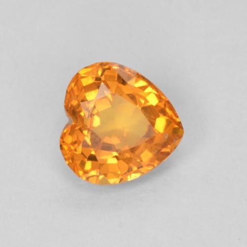 Zafiro Naranja albaricoque natural de 0.42 ct, Forma de corazón, VVS