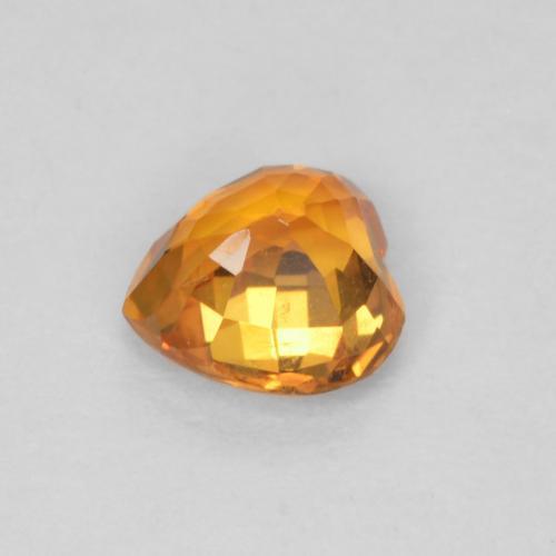 Zafiro Naranja albaricoque natural de 0.42 ct, Forma de corazón, VVS